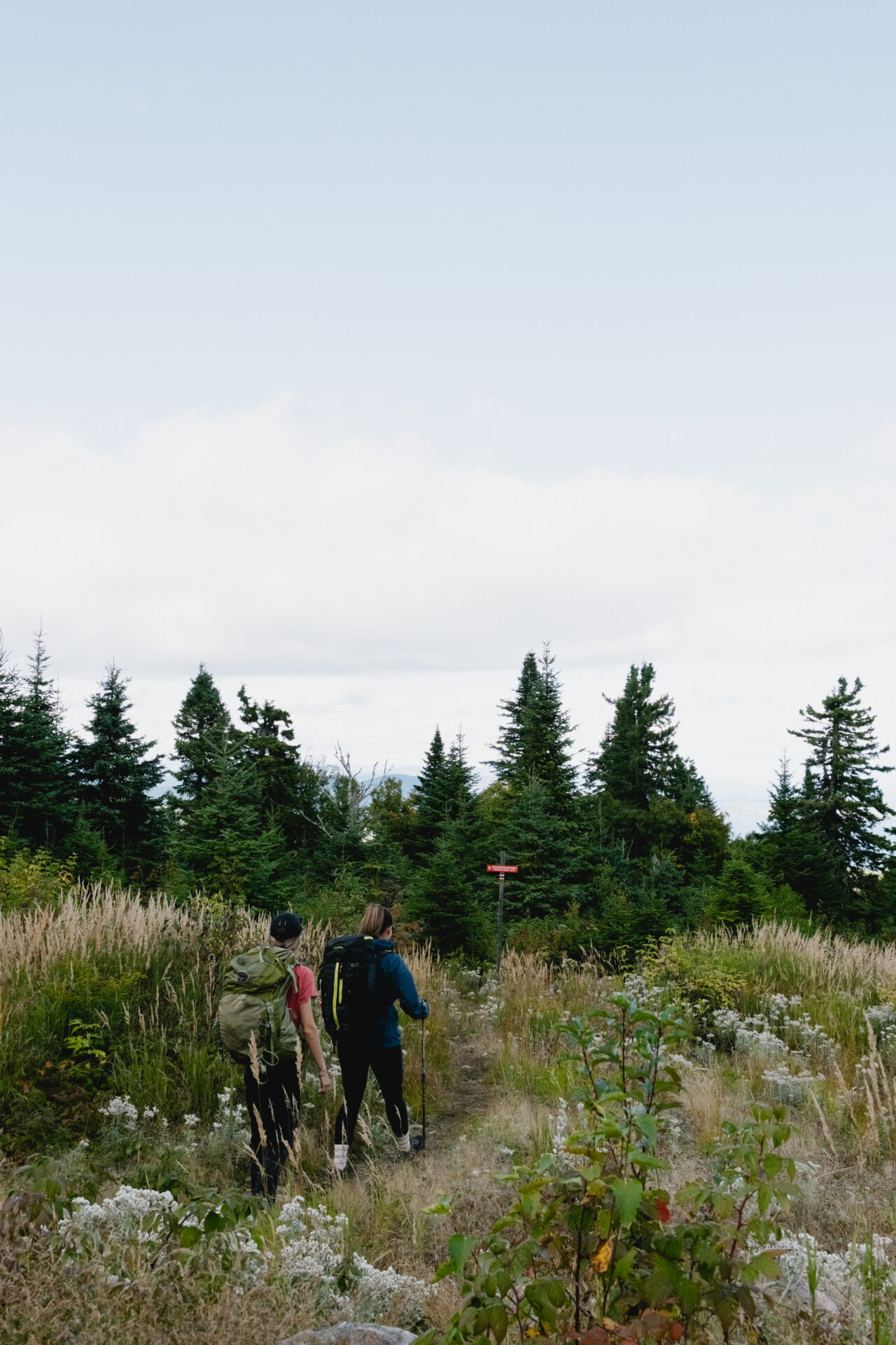 Randonneuse sur le chemin du retour